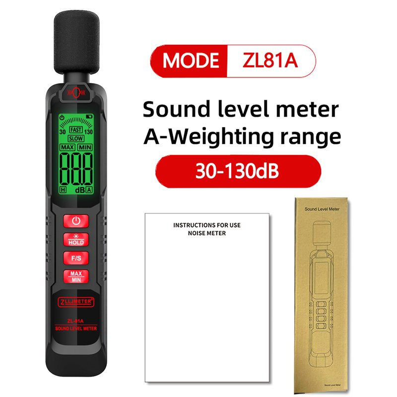 Digital Sound Level Meter 30-130dB Decibel Monitoring Tester Data Storage Alarm Noise Volume Instrument for Noise Pollution