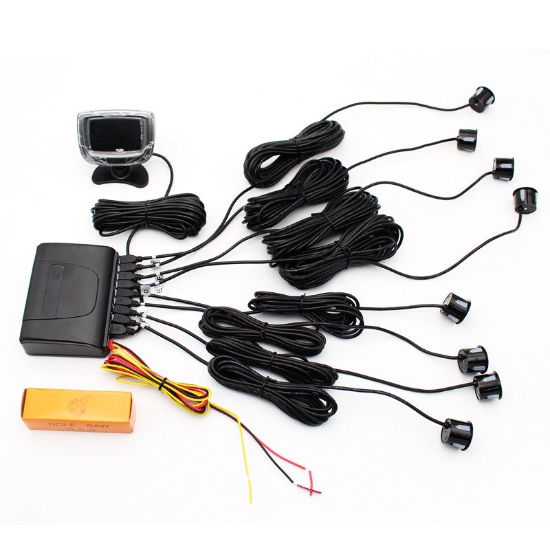 Car Parking Blind Spot Radar Assistant LCD Parking Backup Monitor With 8 Sensors Reverse Alarm System Parking Sensor Kit for Car