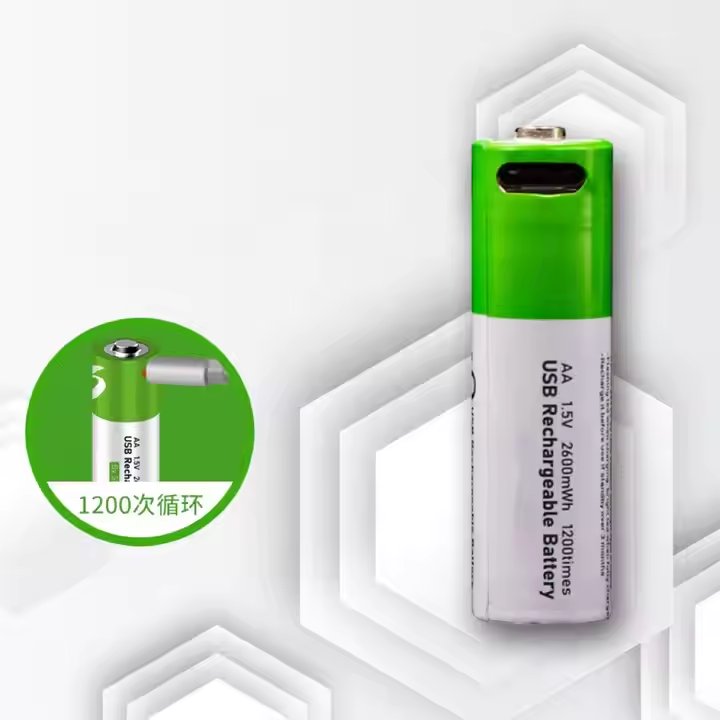Retailer Hot Li-ion Battery Pack AA AAA Type-C Port Rechargeable Batteries 2600mWh 1.5V Lithium Battery Aa Aaa USB Li Ion Cell