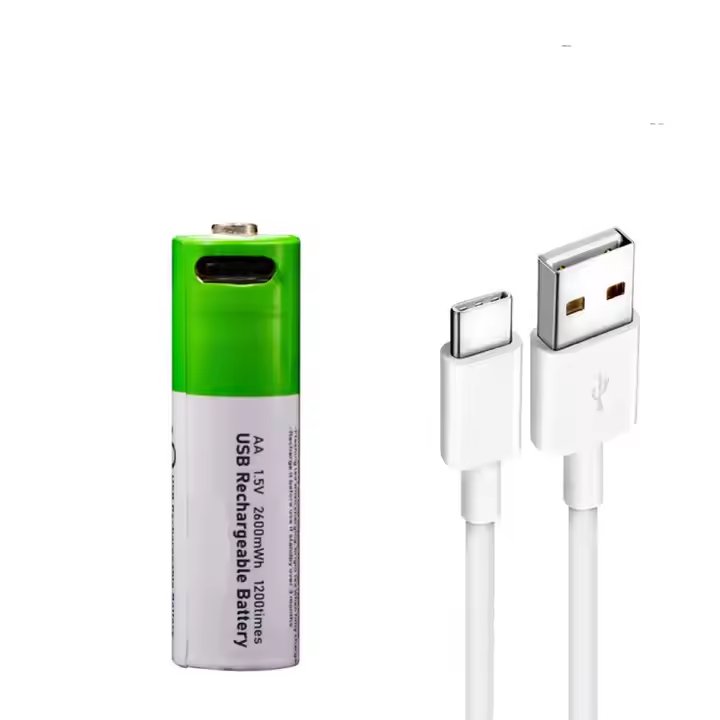 Retailer Hot Li-ion Battery Pack AA AAA Type-C Port Rechargeable Batteries 2600mWh 1.5V Lithium Battery Aa Aaa USB Li Ion Cell