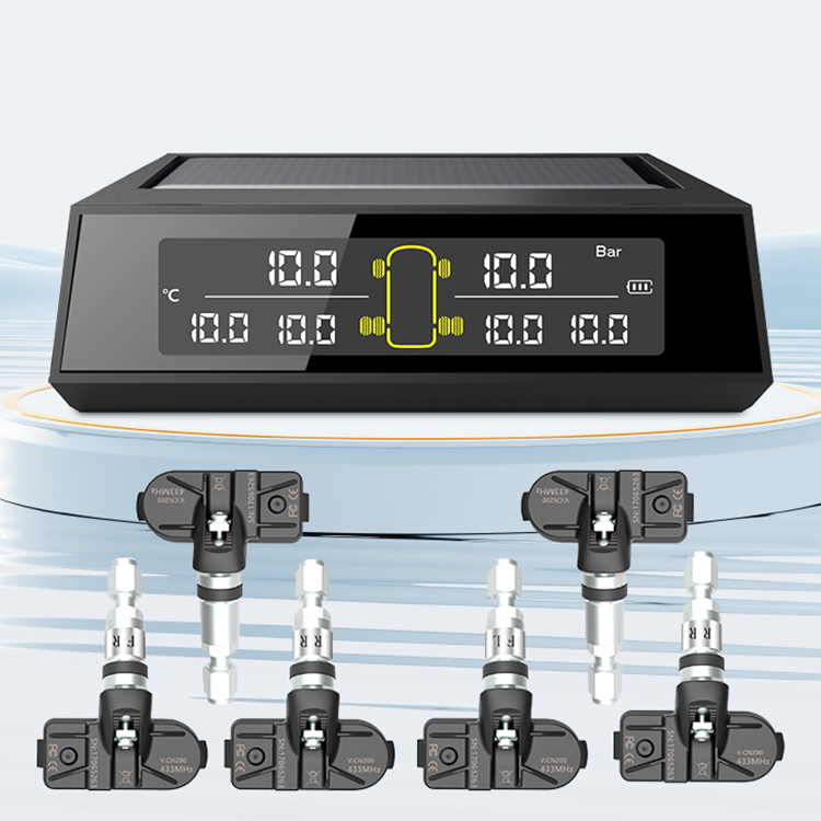 LCD Display Solar Charge Tire Pressure Monitoring System Wireless Solar Power TPMS Auto Security Alarm Systems Tyre Pressure