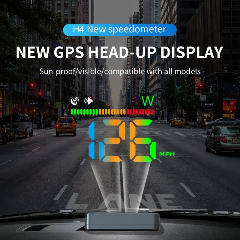 2024 Popular H4 Car GPS HUD Universal Plug-and-Play Speedometer with Speed Display New Head-Up Displays