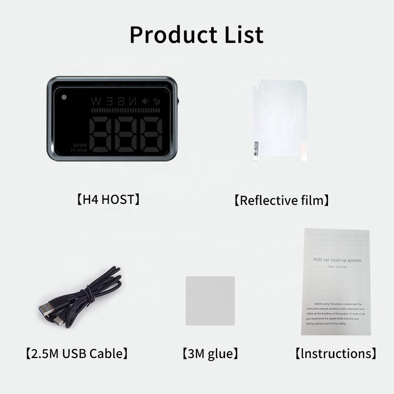 2024 Popular H4 Car GPS HUD Universal Plug-and-Play Speedometer with Speed Display New Head-Up Displays
