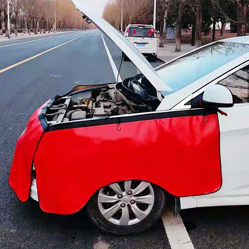 Customized Protective Mat for Repair Convenient Fixation Rubber Magnetic Car Fender Cover for Mechanics With Hooks Car