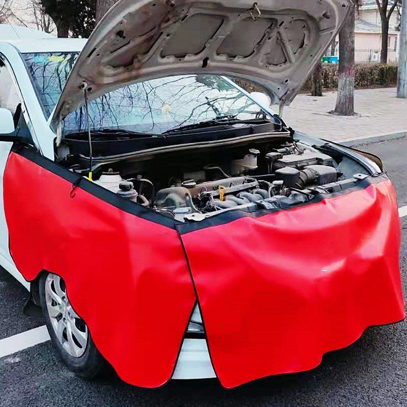 Customized Protective Mat for Repair Convenient Fixation Rubber Magnetic Car Fender Cover for Mechanics With Hooks Car