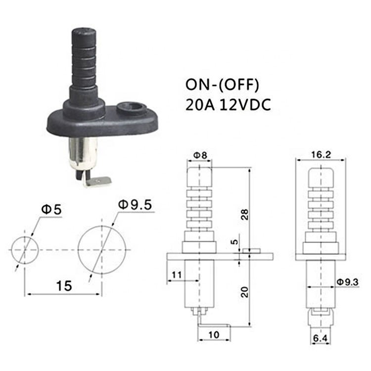 Universal Car Truck Boat Door Jamb Dome Light Hood Pin Switch