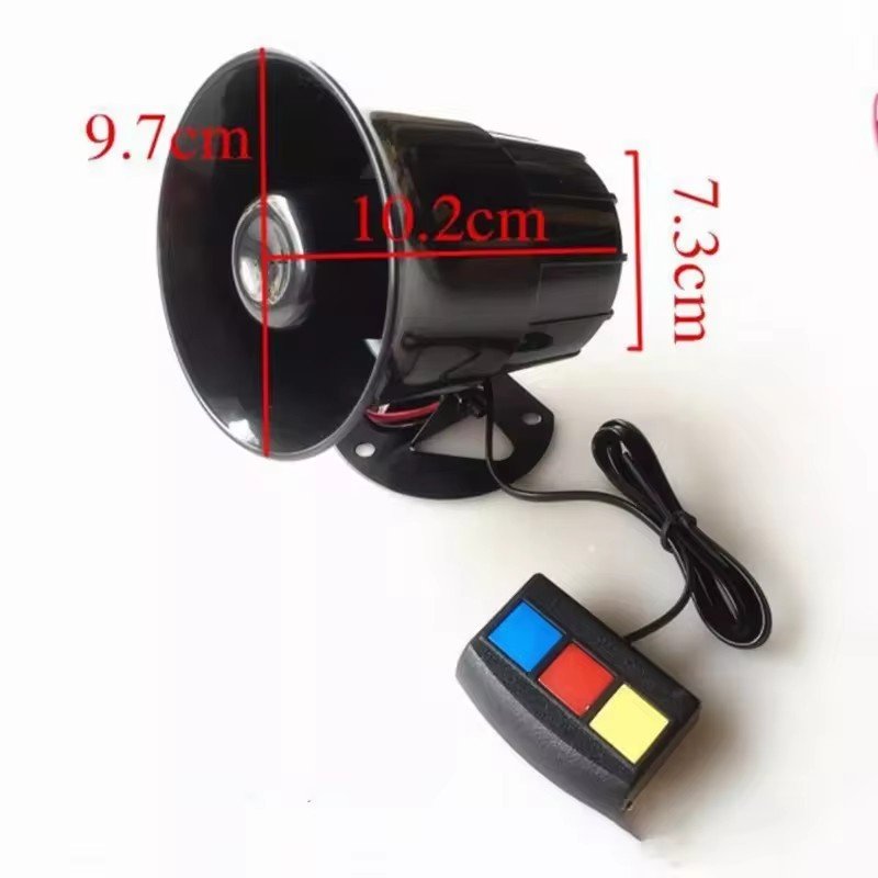 12V Car 3 Tone Siren Loud Auto Horn Loudspeaker Electric Ambulance Alarm Sound Speakers