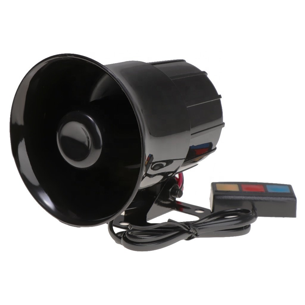 3 Tone PA System 110db Loud Horn Siren Alarm for Car Boat Motorcycle Truck Black 12V DC 4A