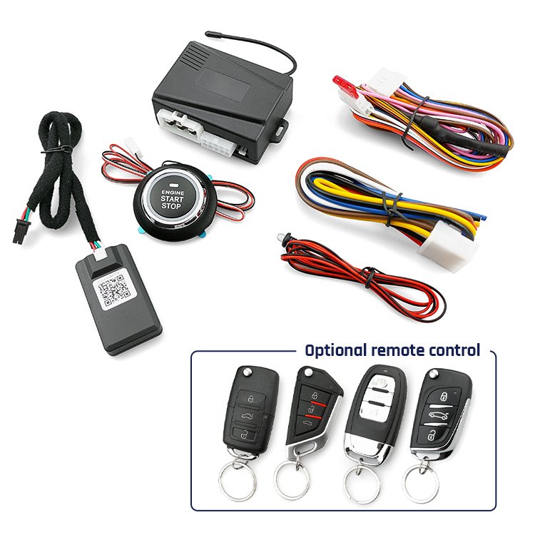 Car Alarm Vehicle Security System Burglar Alarm Protection Anti-theft System 2 Remote with Siren Wiring Harness Programmable