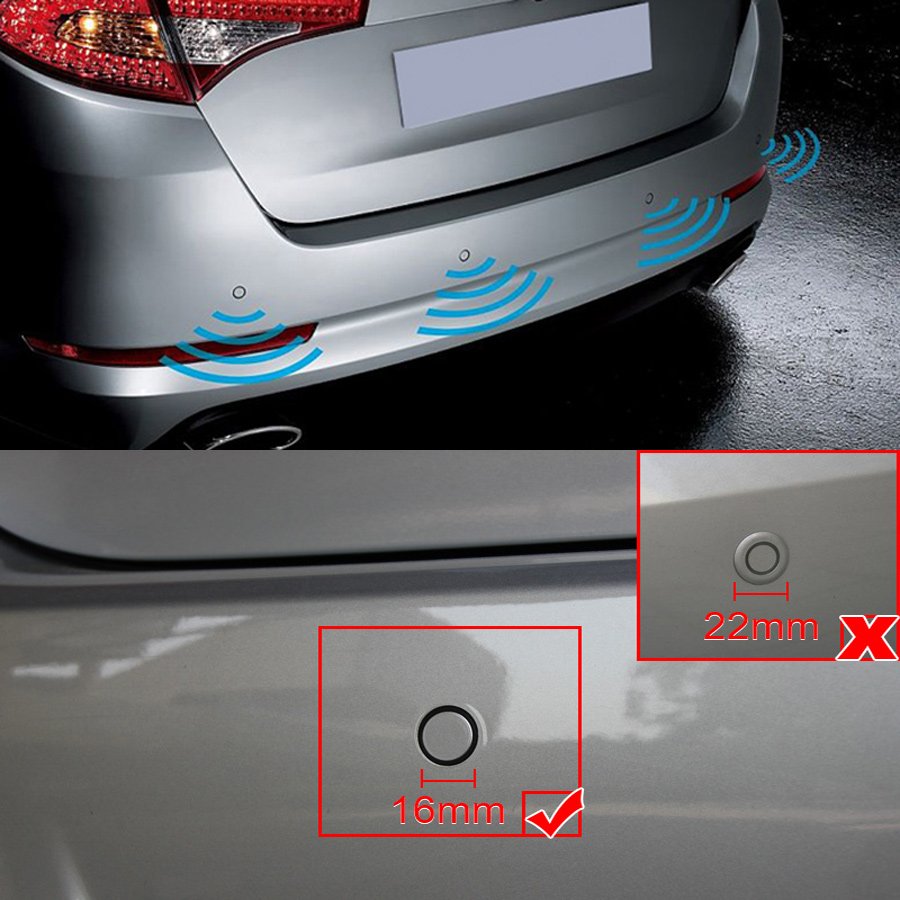 TOPSOURCE 6-Color Car Parking Sensors Parktronics 13mm Flat Reverse Backup Radar Adjustable Sound Buzzer Alarm Waterproof 1-Year