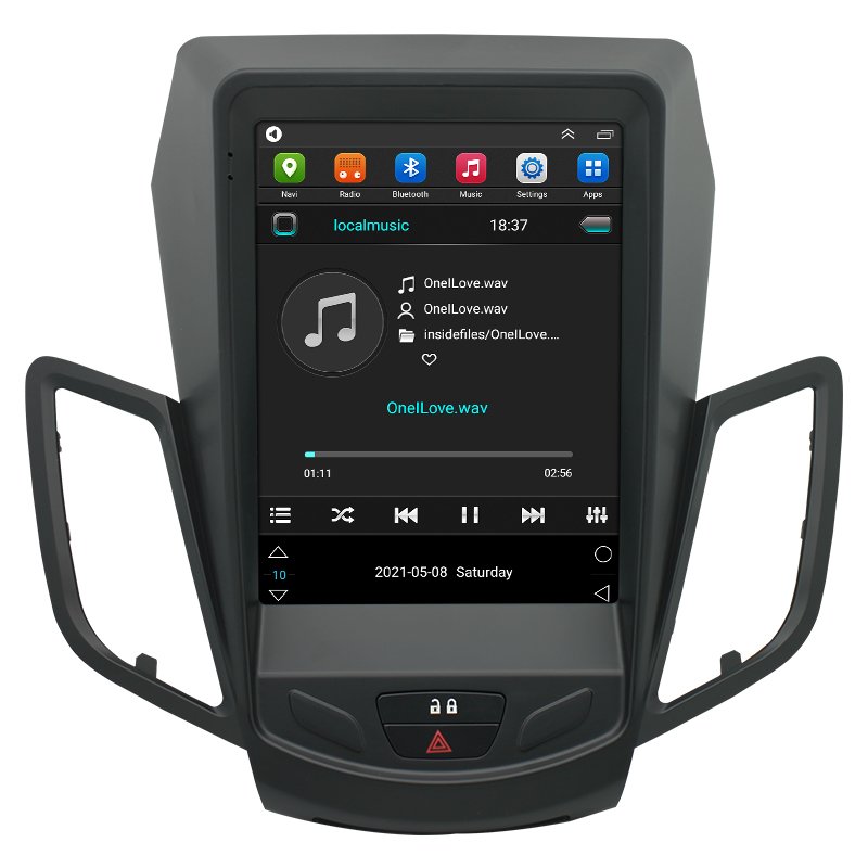 Car DVD Player Tesla Vertical Screen Android Auto Radio 2 Din Car Audio 9.7 Inch Stereo for Ford Fiesta MK7 2009-2016
