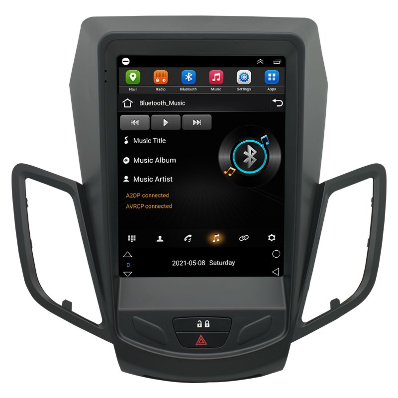 Car DVD Player Tesla Vertical Screen Android Auto Radio 2 Din Car Audio 9.7 Inch Stereo for Ford Fiesta MK7 2009-2016