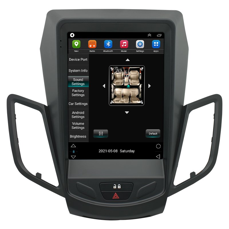 Car DVD Player Tesla Vertical Screen Android Auto Radio 2 Din Car Audio 9.7 Inch Stereo for Ford Fiesta MK7 2009-2016