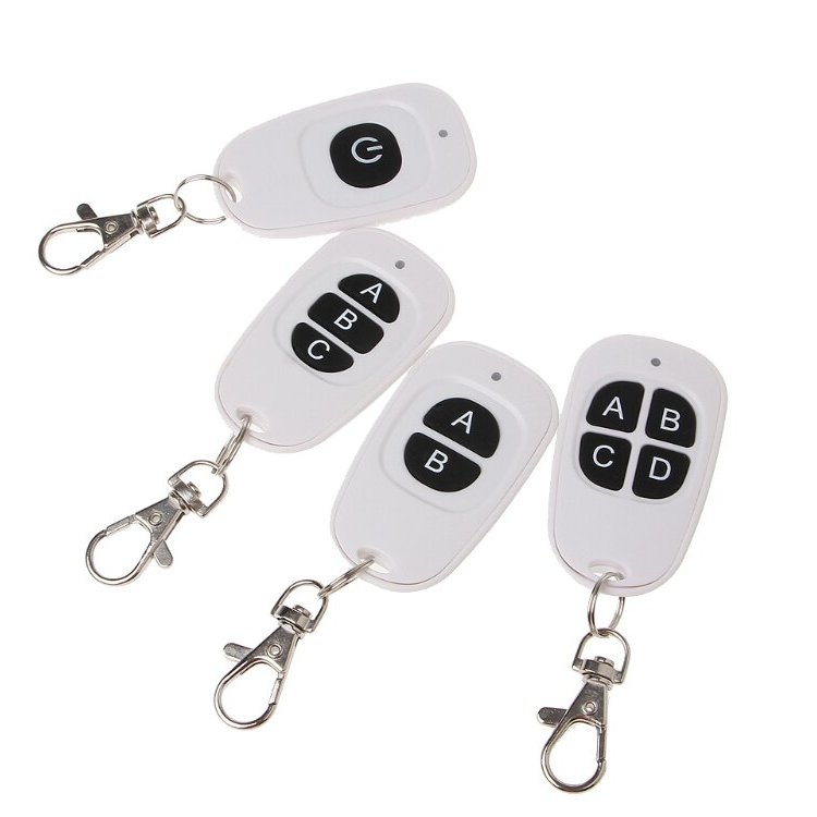 White 1 Button Remote Control Wireless for Alarm 433MHz Single Channel Garage Door