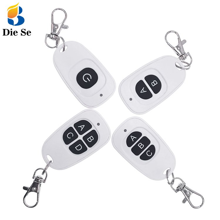 White 1 Button Remote Control Wireless for Alarm 433MHz Single Channel Garage Door