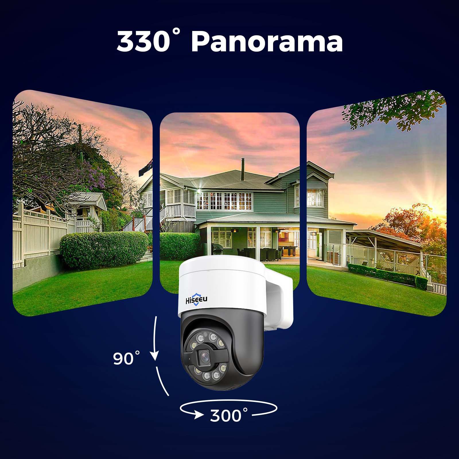 Hiseeu 5MP 12 Inch Monitor Human Motion Tracking Home Security System Outdoor Ptz POE Camera Nvr Kit