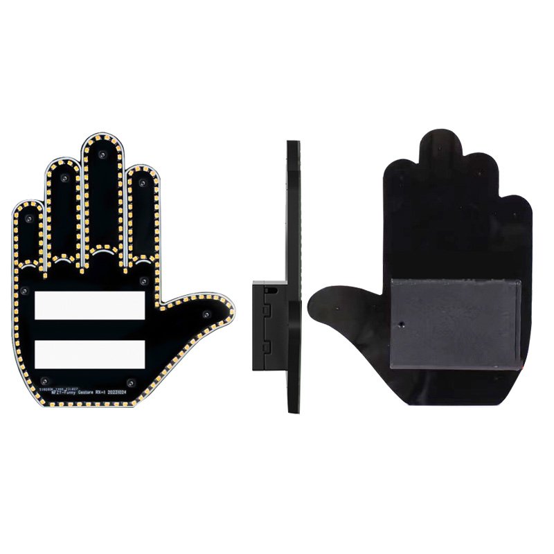 Stock Available Flik Middle Finger Led Decoration Car Light Remote Control Cool Car Accessories Warning Brake Light