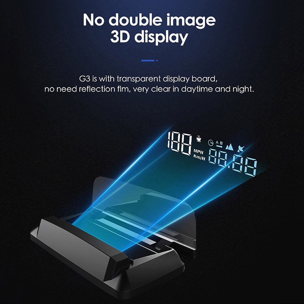 3.7 Inch Car Universal HUD Windshield Projector Flip up Lcd Screen Speedometer Car Alarm HUD OBD Meter Gauge Heads up Displays