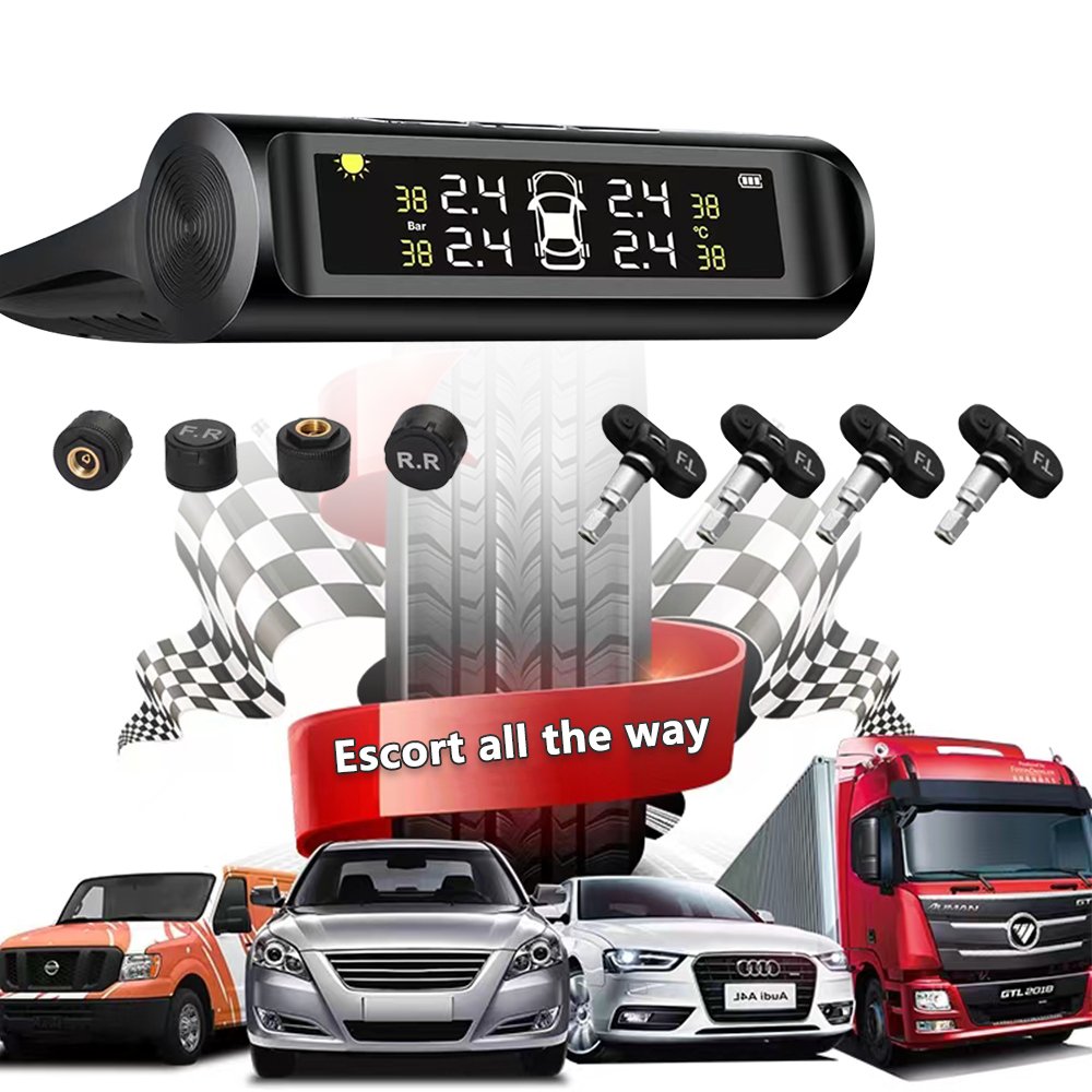 Wholesale Psi Tire Gauge Solar Charging Tpms Sensor Internal External Digital Wireless Gauge Car Tire Pressure Monitoring System
