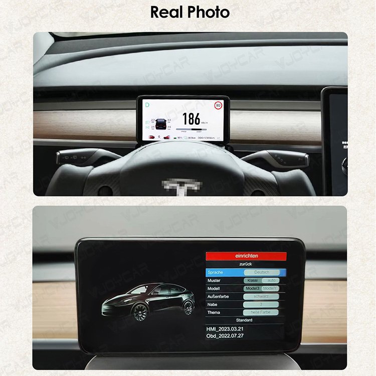 VJOYCAR 6.2 Inch Tesla Model 3 Model Y Heads up Display Gear Position Auto Tire Pressure IPS Screen Dashboard HUD for Tesla