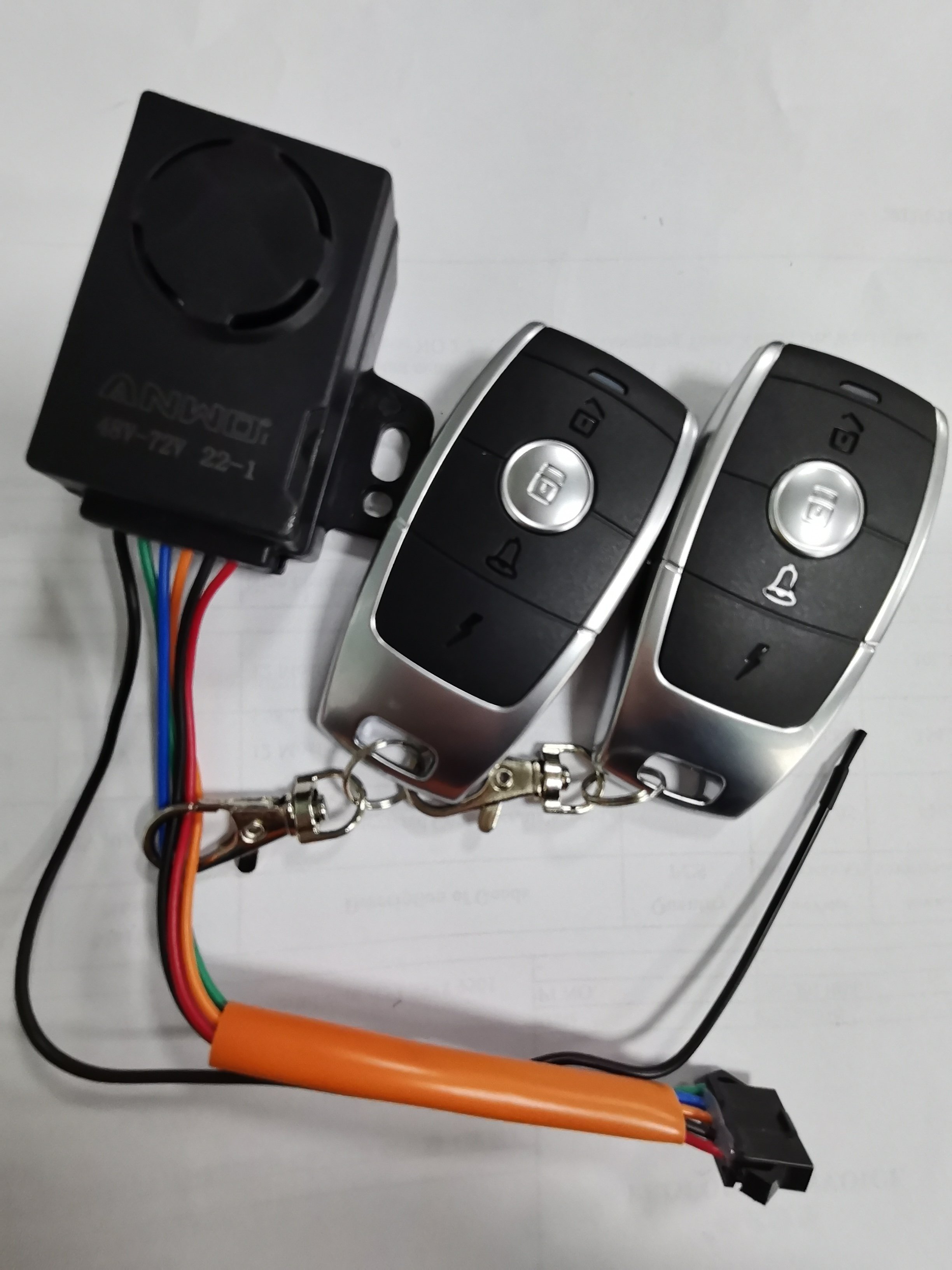 Vietnam Warehouse 36V 72V Electric Scooter Remote Control Anti-theft Alarm Key Ebike Security Alarm System