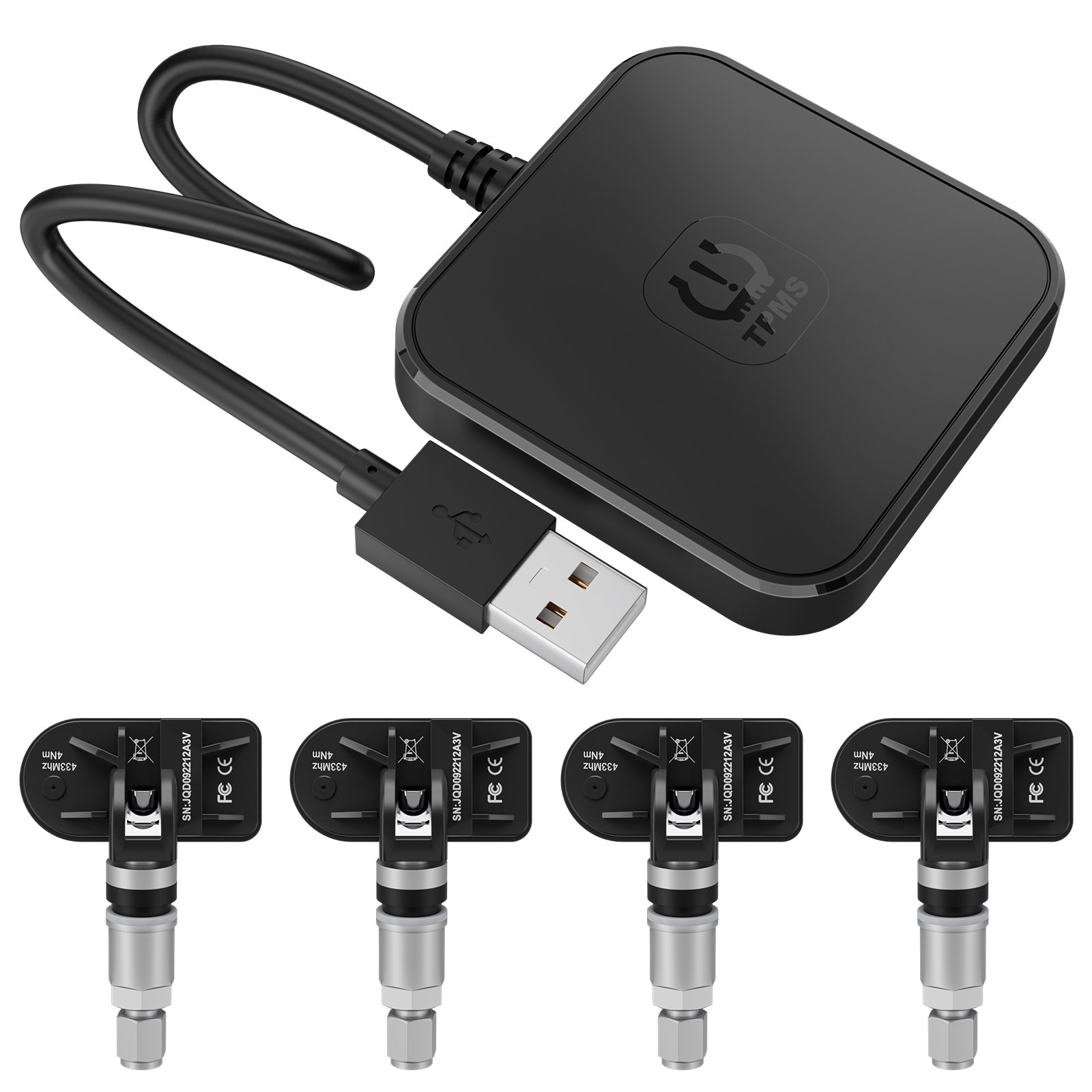 USB Android TPMS Tire Pressure Monitoring System Voltage Monitor Android Navigation Monitoring Alarm System Wireless TPMS