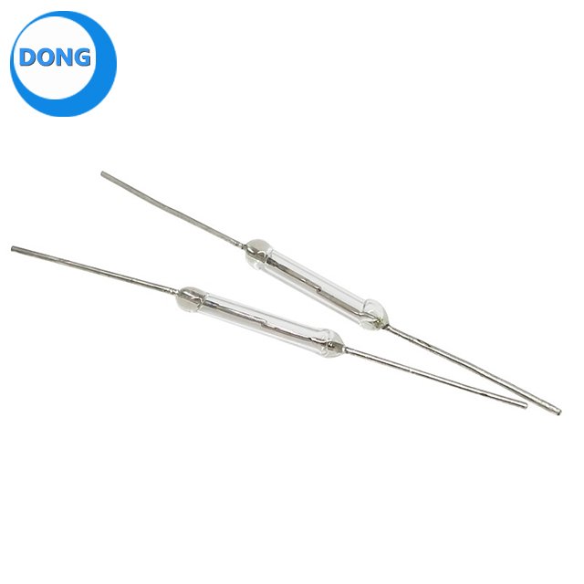 Latching Reed Switch 1.25A Magnetic Reed Switch Cylindrical Sealed Proximity Sensor For Car Alarms White/Green Tube Glass 2*14MM