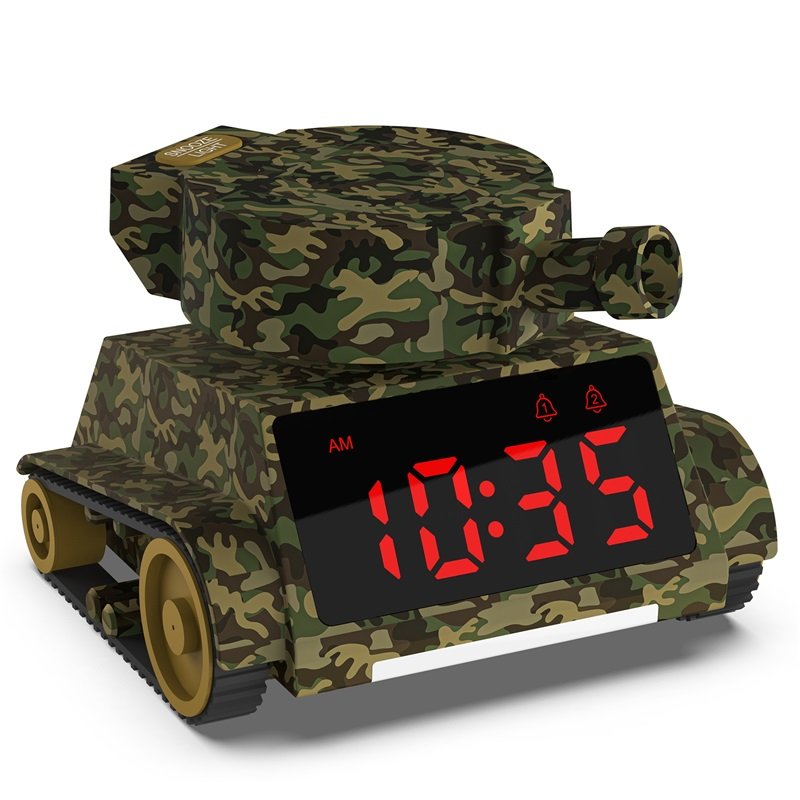2024 New Tank Design Wireless Charging Station Alarm Clock Night Light Fast Charging for Iphone