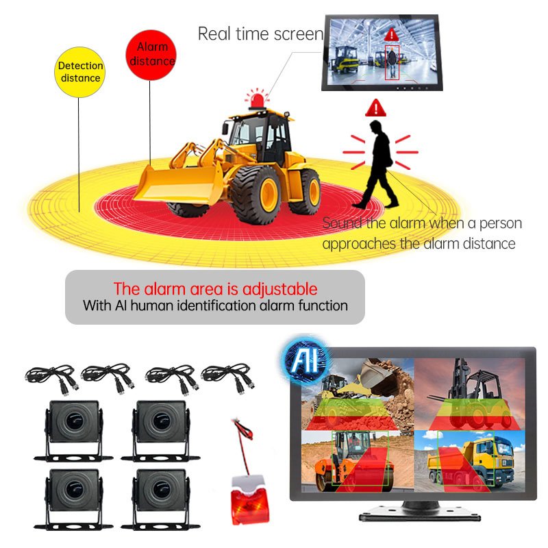 Forklift Alarm System, AI Reversing Intelligent Monitoring System, LED Night Vision Monitoring, Forklift Anti-collision System