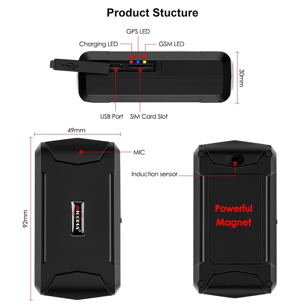 Free Software Waterproof Asset Locator 5000mAh Micodus ML500 Wireless Portable Tracking Device Magnetic Gps Tracker Real Time