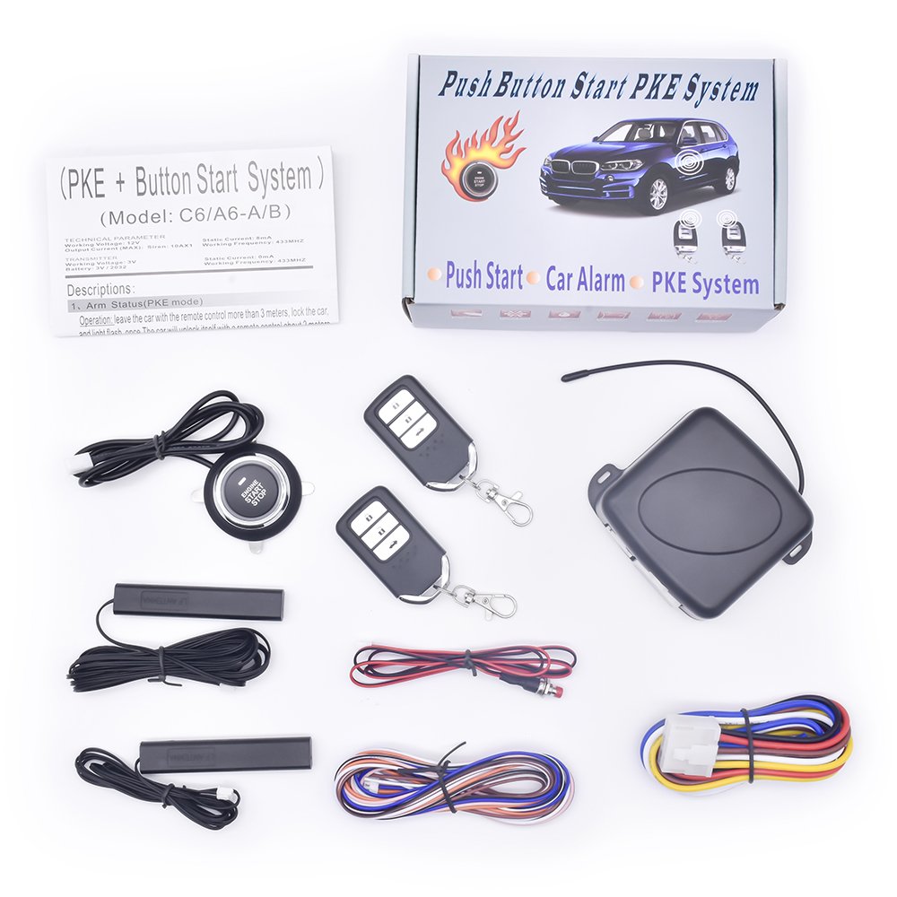 Push Button Remote Engine Start Stop PKE Smart Car Alarm System for Toyota Audi Cars