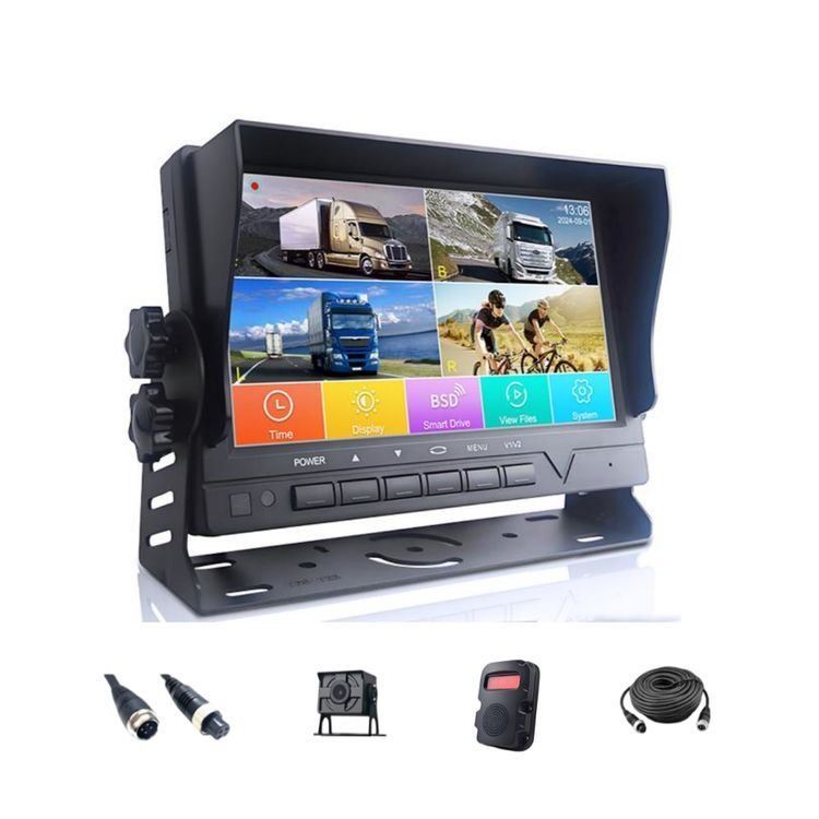 7 Inch 4CH Vehicle Pedestrian Blind Spot Detection Ai Bsd System Blind Spot Anti Collision Warning System for Forklift Bus Truck
