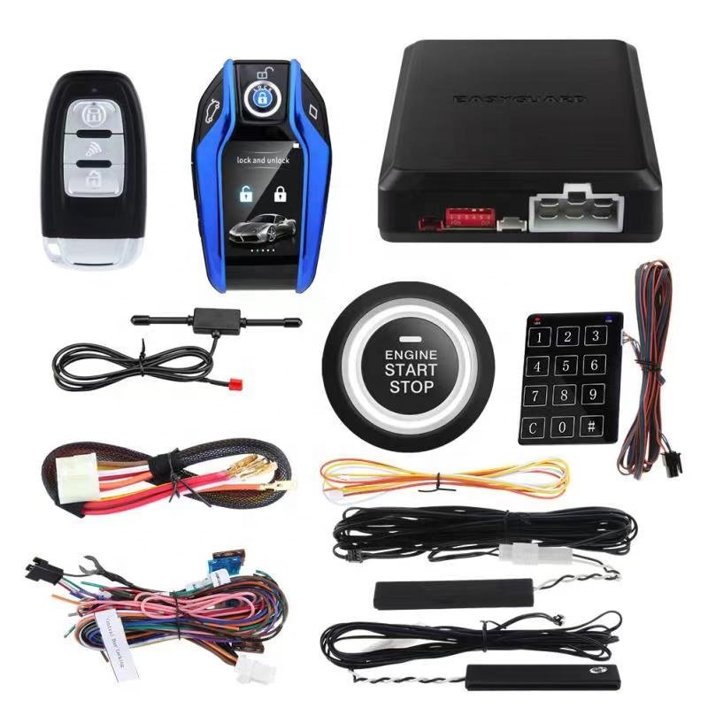 Car Alarm System 2 Way Remoter Button Lcd Smart Car Key PKE Auto Lock & Unlock Remote Starter Push Start Stop Engine