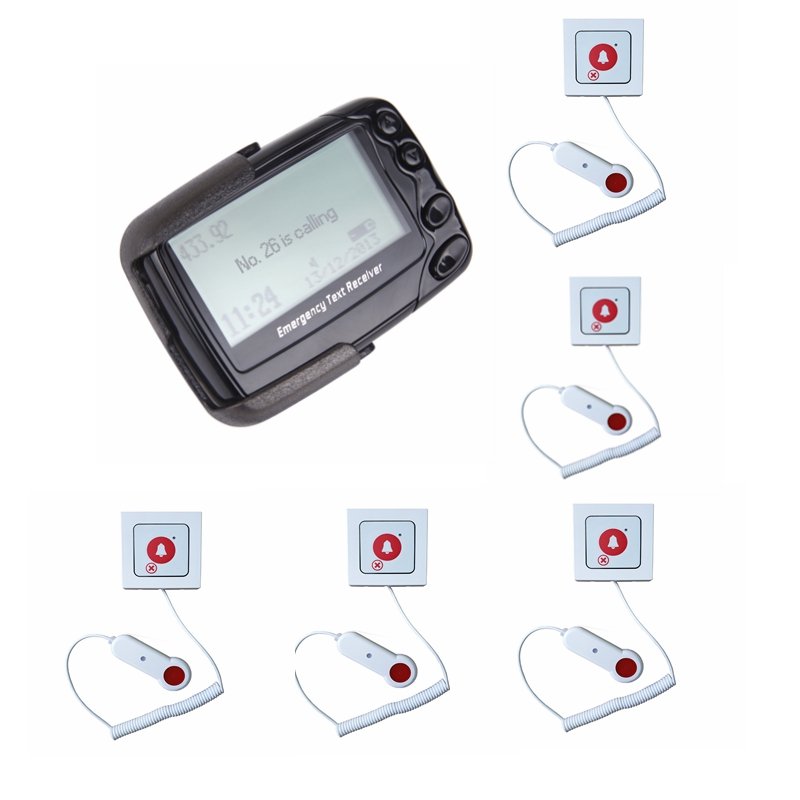 Wireless Waiter Service Call 2 Lines Text Pager 137-930MHz POCSAG Alphanumeric Pager
