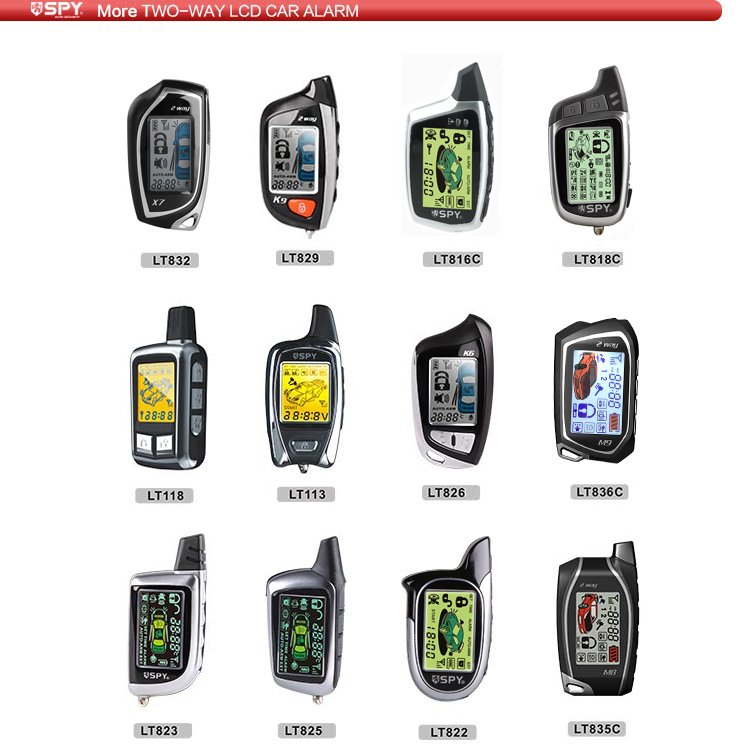 China SPY Two Way Lcd Remote Auto Alarm Car Alarm Security System
