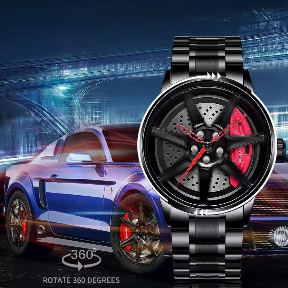 Hot Sale Drop Shipping Rim Watch High Quality Wholesale Men Women Watches Quartz Spinning Waterproof Wrist Car Wheel Watch