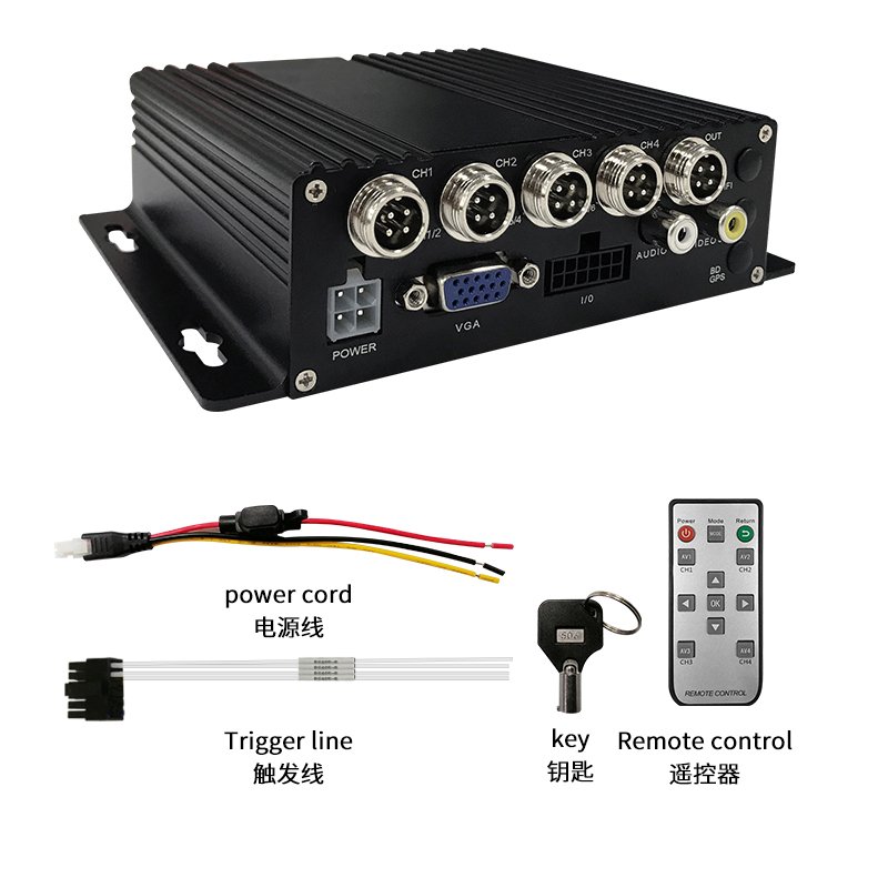High Quality Portable 4CH TF Card Mini DVR HD Mobile Car Kit for Trucks and Buses with 1080p Resolution