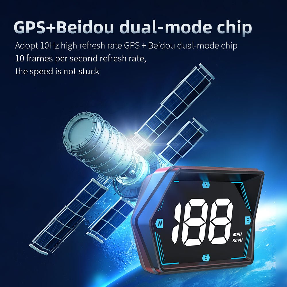 Big Size Display GPS Gauge HUD G20 Speed Alarm Head up Displays USB Hud GPS Gauge Speedometer Universal Meter