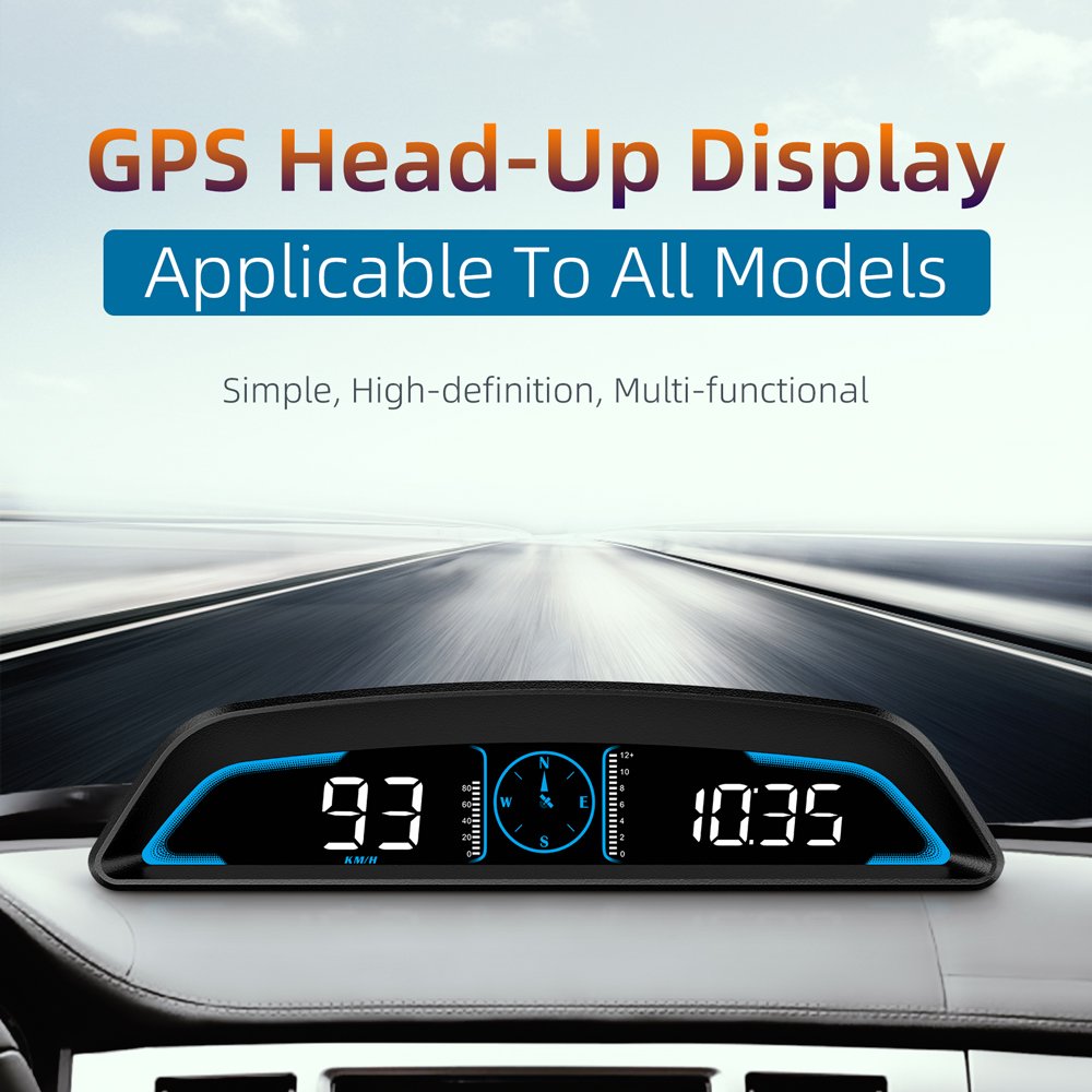 GPS Projector Touch Screen Car Hud OBD Head up Display Vehicle Speed Time Compass Level On-Board Display Car Alarm