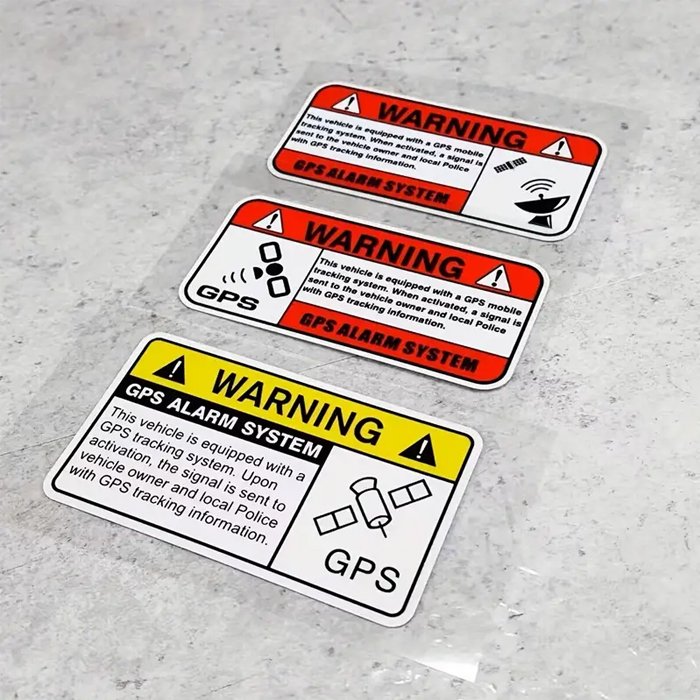 Custom Color Car Satellite Positioning Warn Sticker Anti-Theft GPS Alarm Safety Warning Sign Sticker