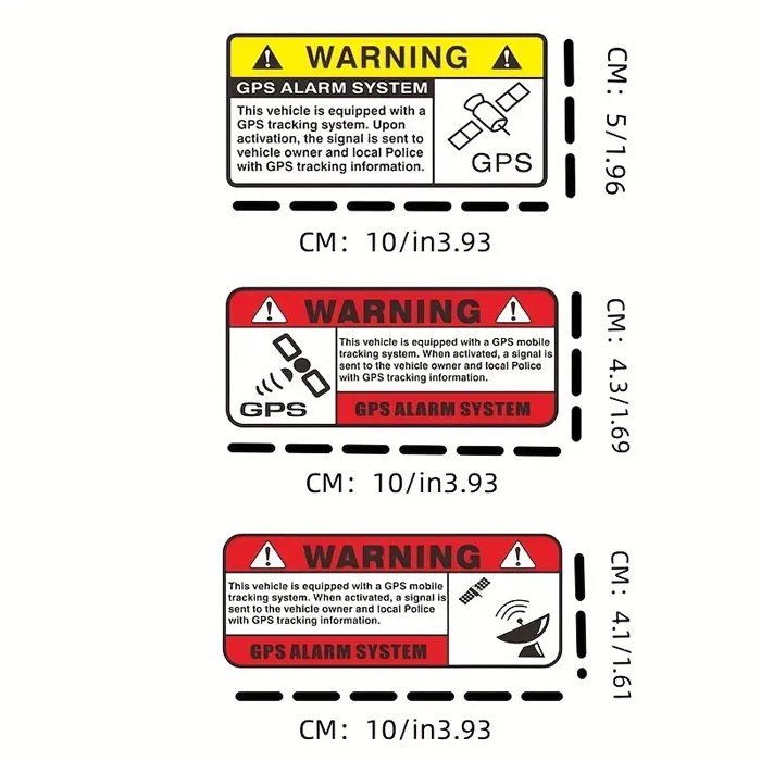 Custom Color Car Satellite Positioning Warn Sticker Anti-Theft GPS Alarm Safety Warning Sign Sticker