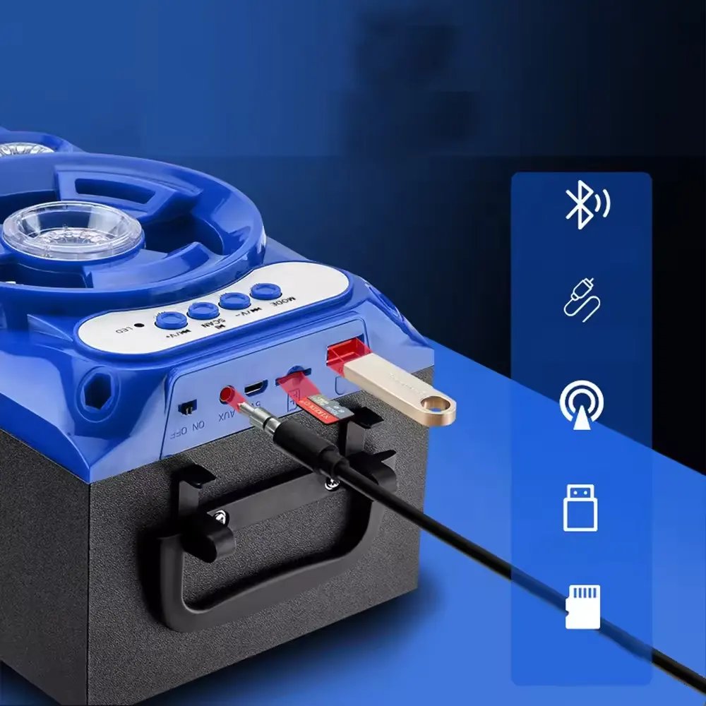 Waterproof Stereo Blue-tooth Outdoor Wireless Dj Party Mini RGB Smart Portable Gaming Colorful LED Speaker