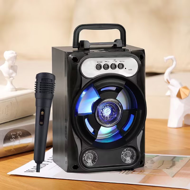 Waterproof Stereo Blue-tooth Outdoor Wireless Dj Party Mini RGB Smart Portable Gaming Colorful LED Speaker