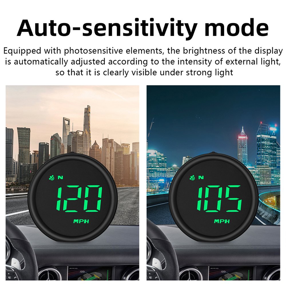 Podofo Auto Head-up Display Universal Vehicle Dash Board Speed Indicator HD Car HUD GPS Digital Speedometer for All Car