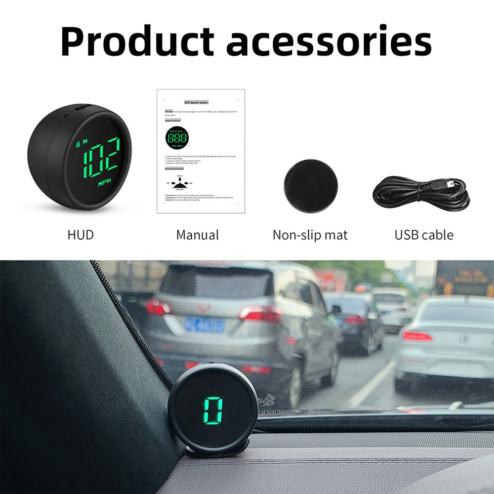 Podofo Auto Head-up Display Universal Vehicle Dash Board Speed Indicator HD Car HUD GPS Digital Speedometer for All Car