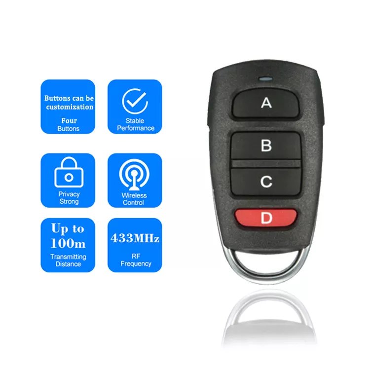 315MHz 433MHz Wireless RF Garage Door Opener Remote Control 4 Buttons Remote Control Duplicator