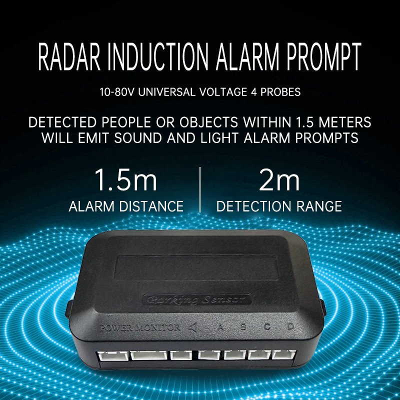 Forklift Reversing Assist,radar Detector Oil Truck Universal 10-80V Area Buzzer Voice Alarm,forklift Collision Prevention System