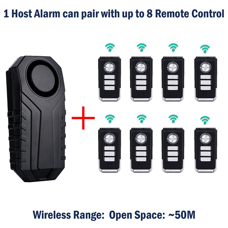 Modern Battery Powered Wireless Car Alarm Remote Control Super Loud 113dB Waterproof IP65 Rf 433.92MHz