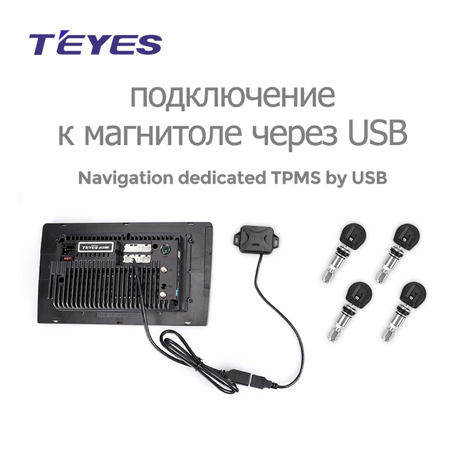 TETES TPMS Car Auto Wireless Tire Pressure Monitoring System for Car Dvd Player Navigation