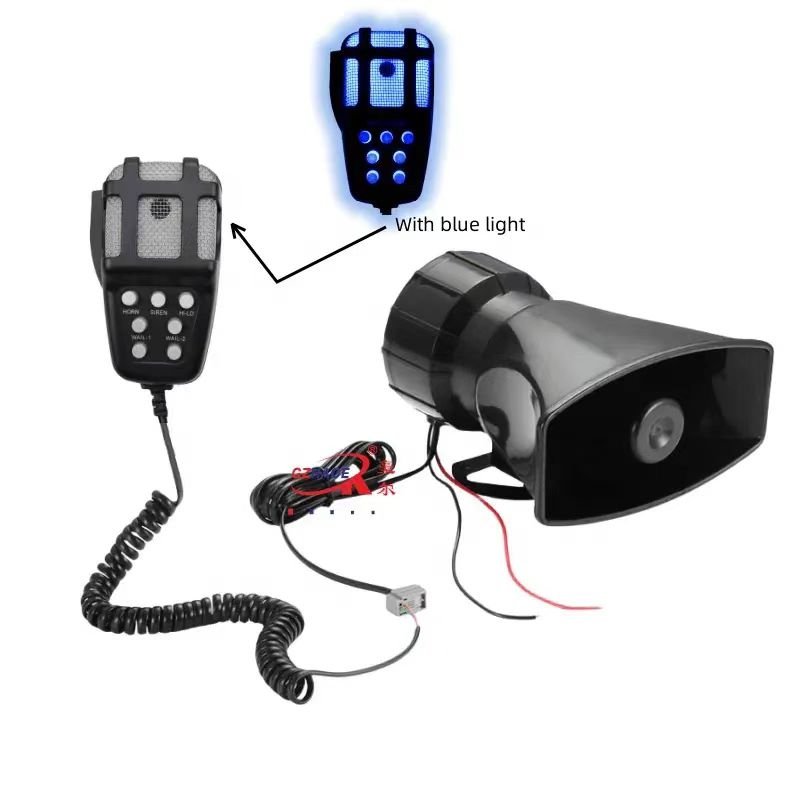 Car Accessories 24V Blue Flashing Speaker 100W Wireless Electronic Siren Loud Car Warning Alarm Fire Siren Horn Speaker